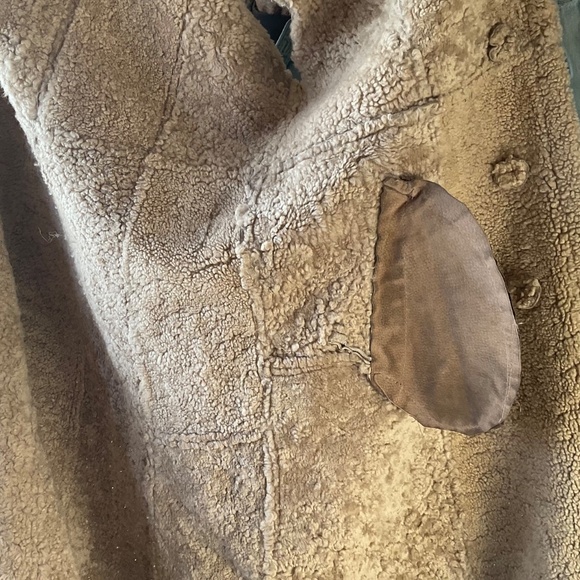 VINTAGE  LAMBS WOOL  FULL LENGTH  VEST  in need of some TLC  size  L - Picture 2 of 13